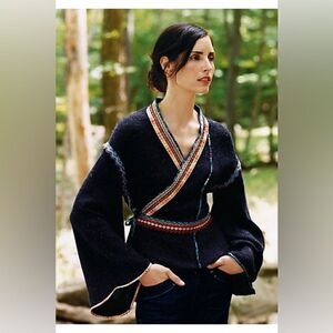 Anthropologie Hard To Find Moth Corn Wind Kimono Wrap Sweater Pre Owned